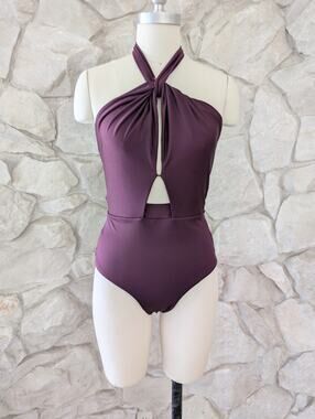 Moeva London Purple Halter Swimsuit One Piece Swim